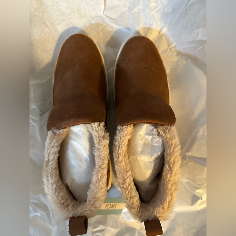 Toms Paxton Ember Nubuck/Leopard/Faux Fur Size 8 Brand New in Box Rarest